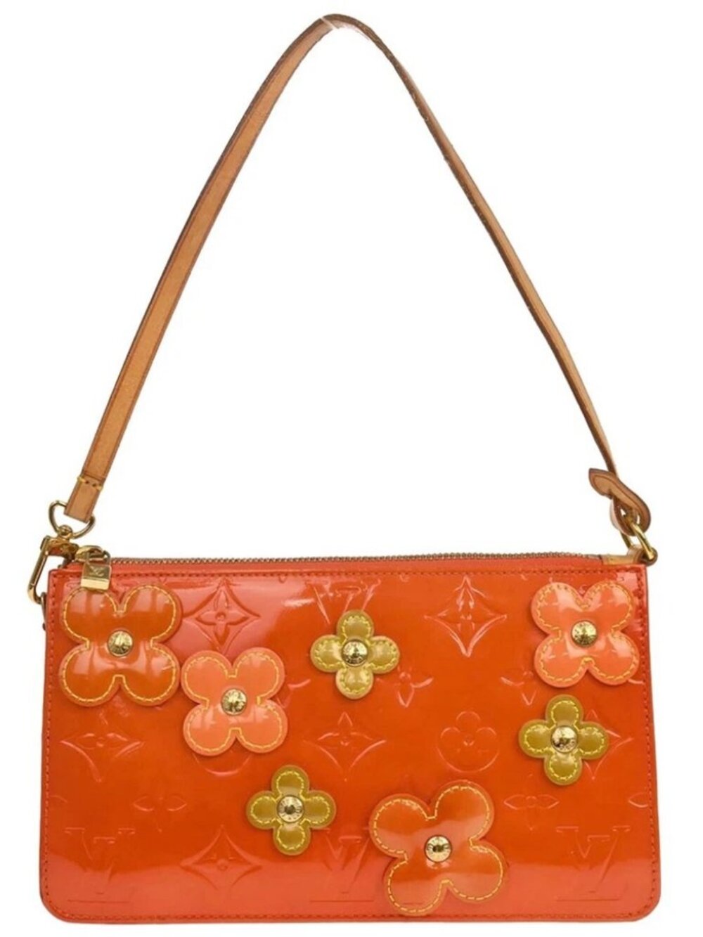 Louis Vuitton Orange Vernis Flower Lexington Handbag